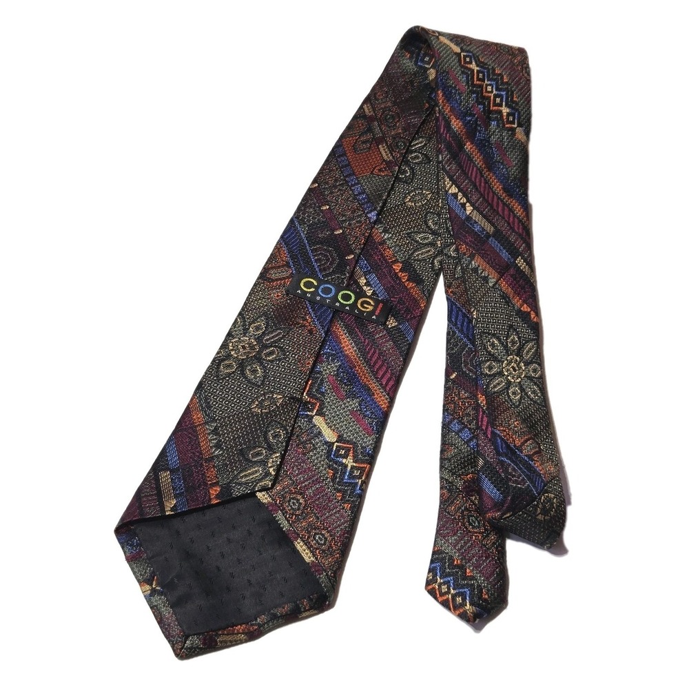 COOGI Australia Men's Tie 100% Silk Handmade Colorful Abstract Necktie 4" x 58"‎